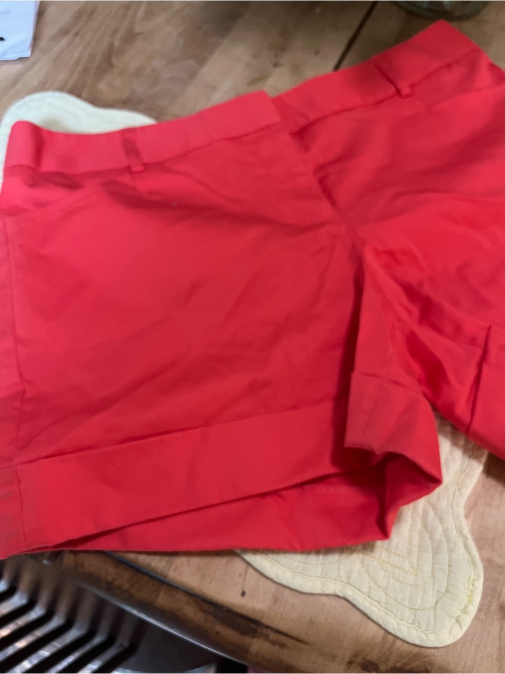 Express Bright Red Cuffed Bermuda Shorts